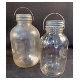 2 glass jars with Ball lids