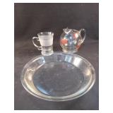 Pyrex, glass and water pitcher