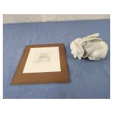 West Germany Porcelain White Bunny Rabbits, bunny