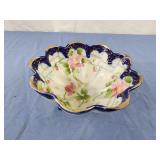 Hand Painted Porcelain Footed Bowl