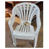 3 sturdy plastic white chairs stackable need