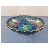 BLUE CARNIVAL BOWL Console Harvest Fruit Four