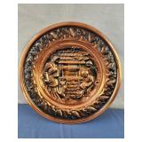 13" hammered copper plate