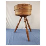 Wooden planter 23" tall 3 leg