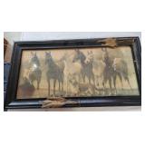 27x15 horse print VINTAGE in vintage frame