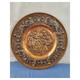 14" hammered copper plate