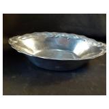Vintage Pfaltzgraff pewter bowl 14 x 8.5 x 3