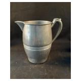 Vintage Early American LB pewter pitcher 7.5".