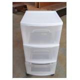 Rolling Sterilite 3 plastic bins 14.5 x 26 x 12.5