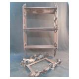 Cast iron rose plant stand 16 x 10 and wood s