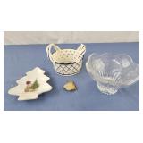 Hollie hobbie trinket dish, ceramic basket,