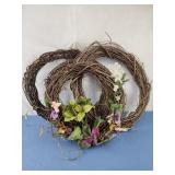 4 stick wreaths ready for crafting