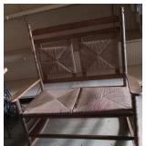 Woven Bottom Double wood rocker 47 x 47 x 34.