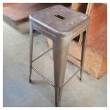 Metal Stool 29.5"Tx16.5"W (at base), 12"W (at
