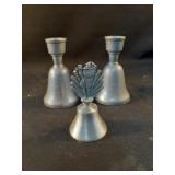 Vintage pewter bells