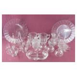 Group of Glassware - plates, candy dish, bell,