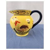 Ceramic rooster pitcher yellow