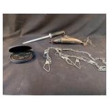 Knife sharpener, gun cleaning accessories and