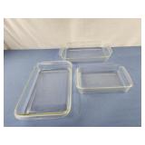 3 pyrex casserole dishes