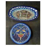 Armenian colorful peacock ceramic plate 5" and