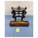 Display stand, hand painted fruit box, friend