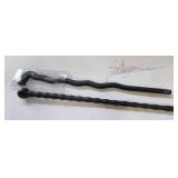 Black hard plastic unique staff canes walking