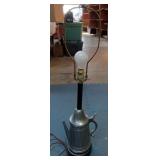 Vintage teapot lamp 32" tall