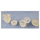 Vintage Clear Cut Glass Crystal 1 round, 3 Oval