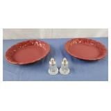 9 " Serving Bowl plate Dark Red With