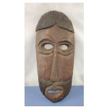 Wood carving vintage mask14" tall