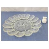 Indiana Glass Hobnail Dew drop deviled egg oyster