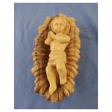 Olive wood carved jesus natvity figure