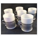 Set of 6 pewter mug cups