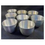 Set of 8 pewter cups. Visible wear
