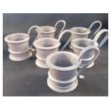 Set of 6 pewter holders. 2 3/4" tall