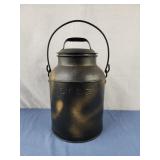 VINTAGE 8 QUART QT MILK CAN PAIL with LID HANDLE