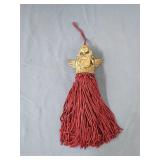 Vintage angel playing harp tassle 9" long