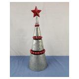 Metal and wooden beeds Christmas tree 20" tall