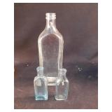 Vintage collectible misc colored glass bottles