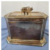Vintage Rhino" Silverplate Lidded Box 6x5x4