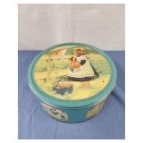 Vintage Tin Danish Butter Cookies 10" x 5" Round