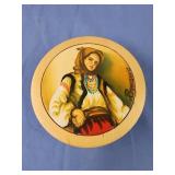 Wooden Hand Painted wooden trinket  box with