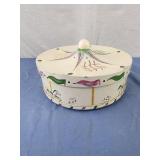 Vintage Guildcraft lidded tin box in the shape of