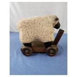 Vintage sheep pull toy wood