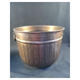 Brass colored planter. Has holes 13 x 10