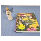 Willow tree angel figure, backyard birds book