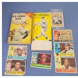 Vintage baseball cards and books