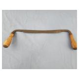 Vintage draw knife w/ wood handles, old drawknife