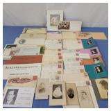 Vintage photographs, vintage stamps on envelopes,