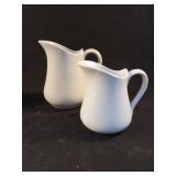 Vintage set of 2 ceramic pitchers
